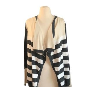 one A  Cardigan Sweater  Charcoal, Natural, White  Size Large